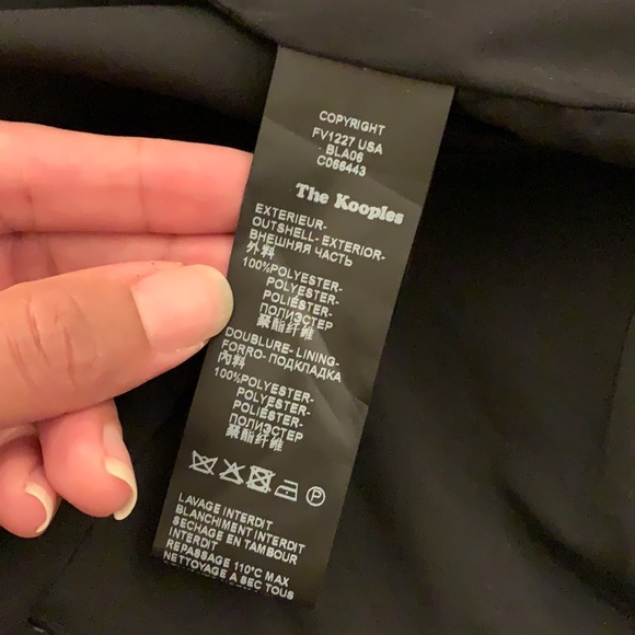 The Kooples Tattoo Print Black Crepe Blazer - Picture 15 of 16